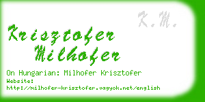 krisztofer milhofer business card